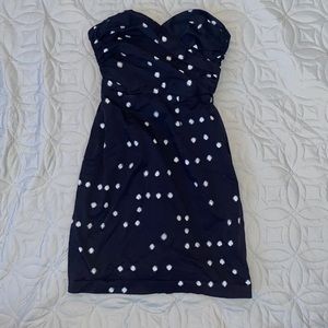 Polka dot summer dress. Strapless.